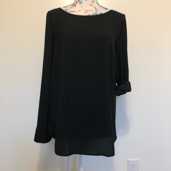 Ann Taylor basic black sheer top size small - Picture 2 of 8
